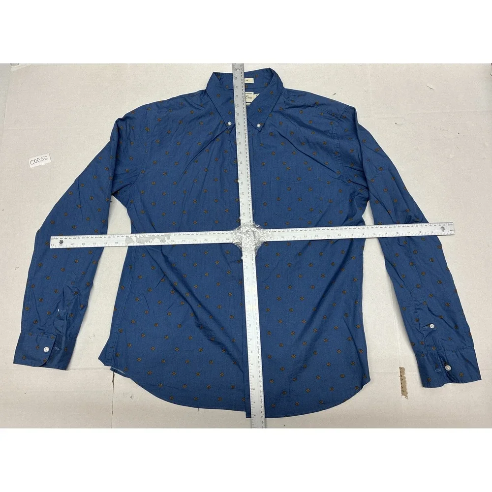 J. Crew Slim Secret Wash‎ Button Down Shirt Mens XL Blue Medallion Print Cotton